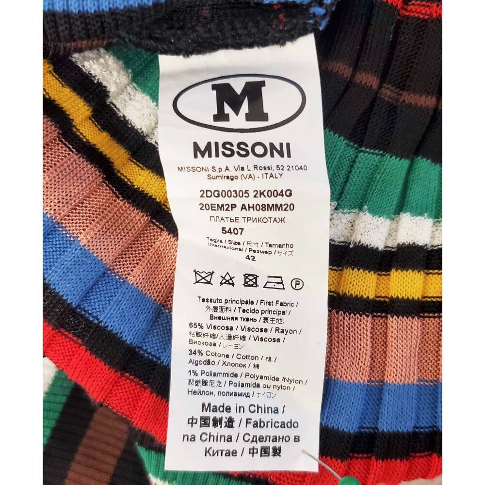 Missoni Womens Sleeveless Striped Knit Long Colorful Tube Dress 42 / 6 NWT - Picture 13 of 14
